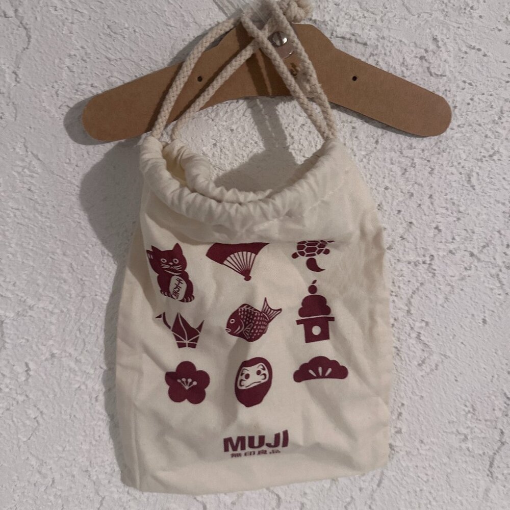 MUJI Japanese New Year Lucky Charm Mini Drawstring Bag Limited - Picture 3 of 3